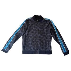 Michael Kors Baseball Jacket Blue Monogram Print Size XL